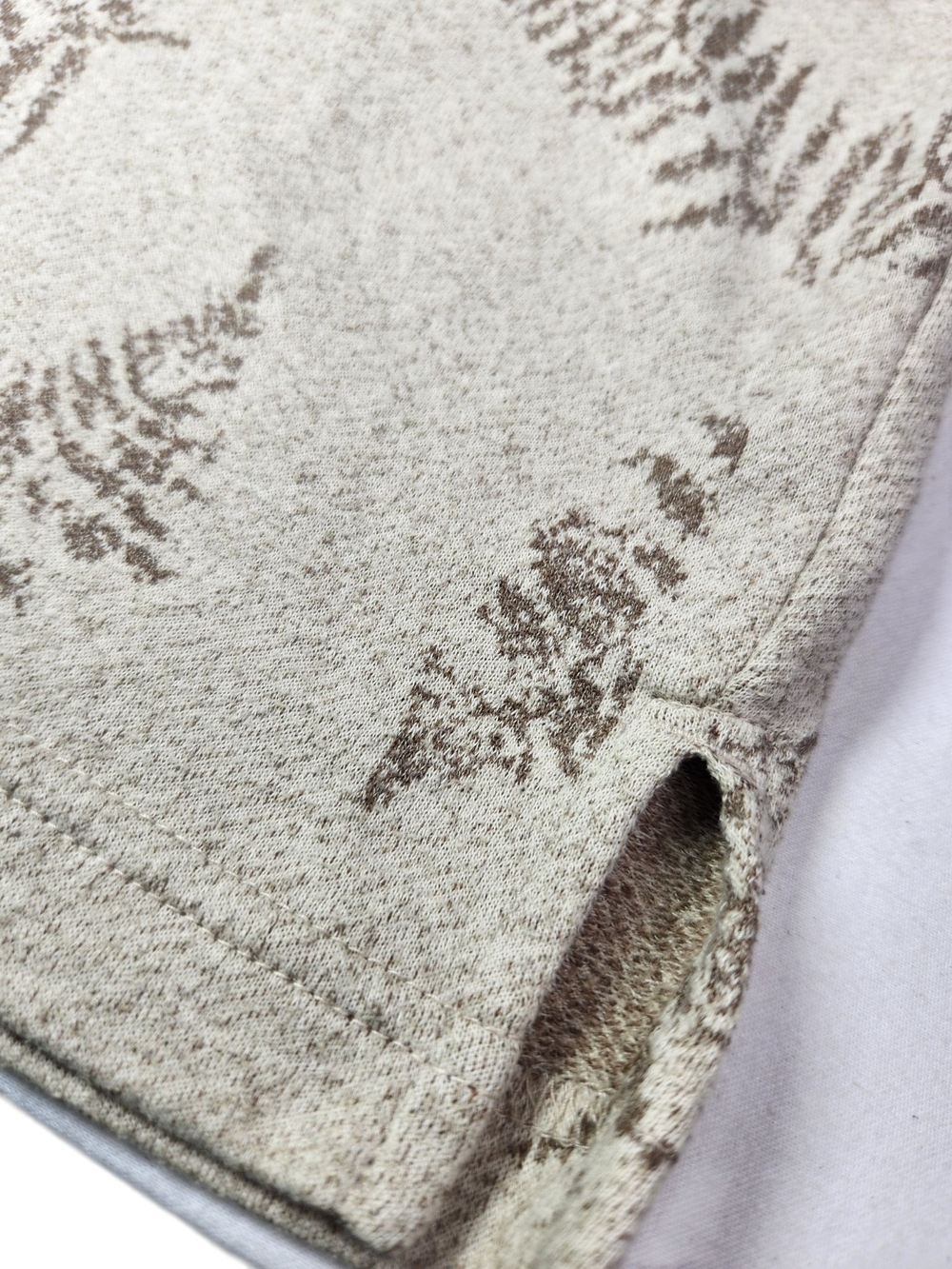 Vintage Boca Classics Knit Polo Shirt Large Beige Fern Leaf Print Resort Casual - Picture 8 of 12